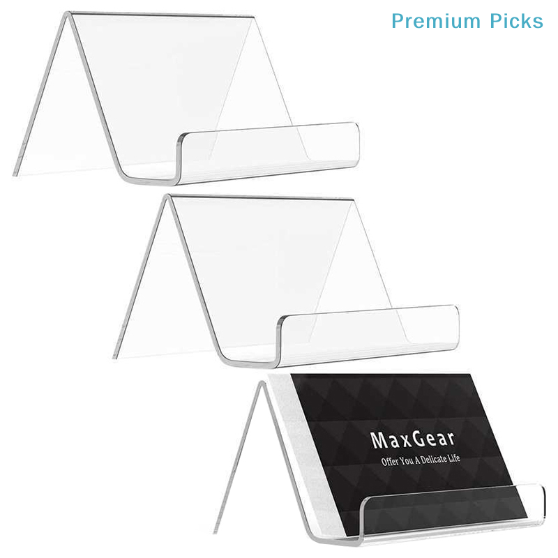Document Holder Stand - ポータブル透明アクリル製デスクトップ名刺ホルダー テーブルデスクシェルフボックス 収納ディスプレイスタンド レストラン オフィス用品