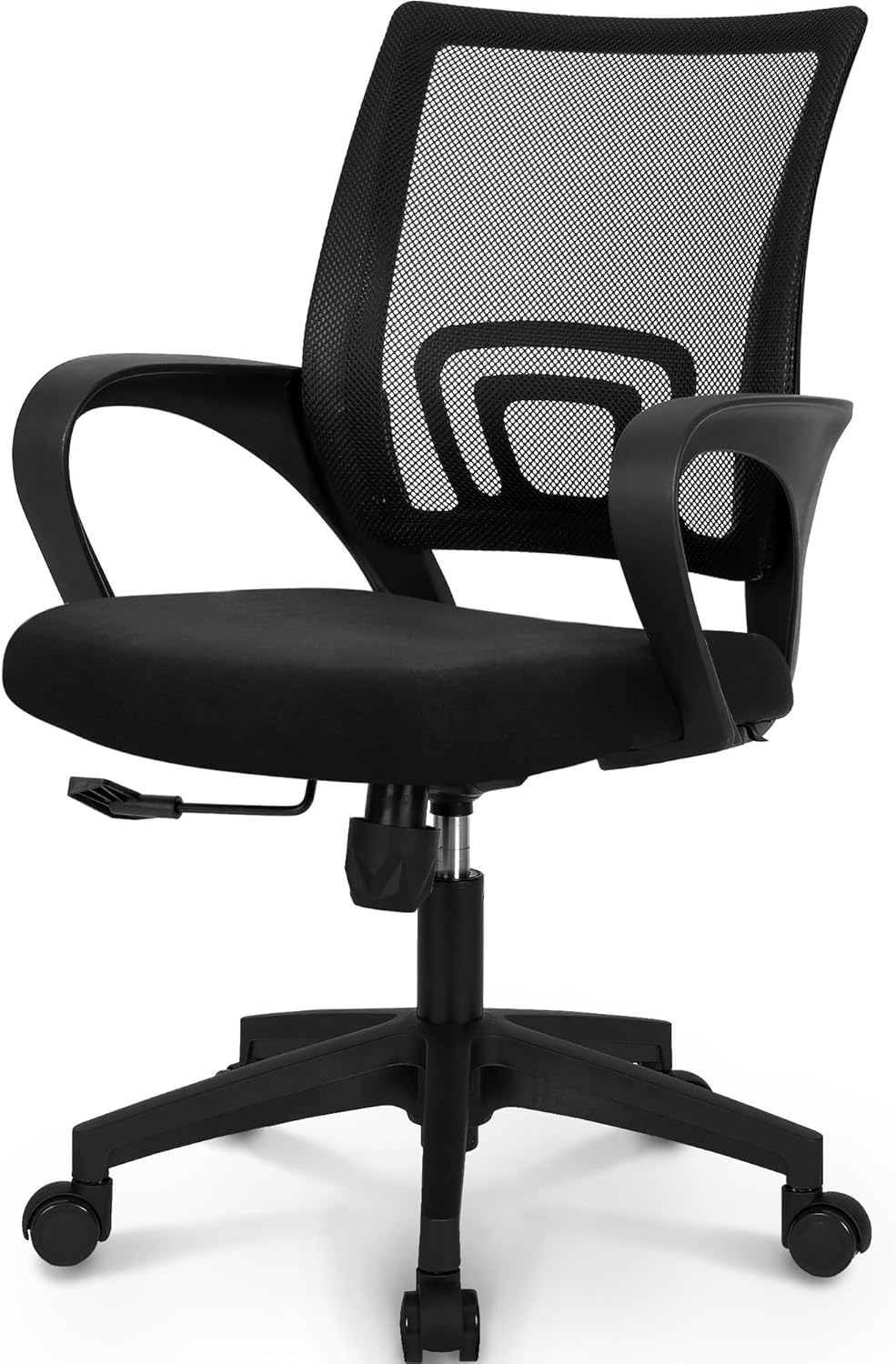 Ergonomic Office Chair - 人間工学に基づいたメッシュオフィスチェア、ランバーサポート付き、高さ調節可能、回転式キャスター、家庭用