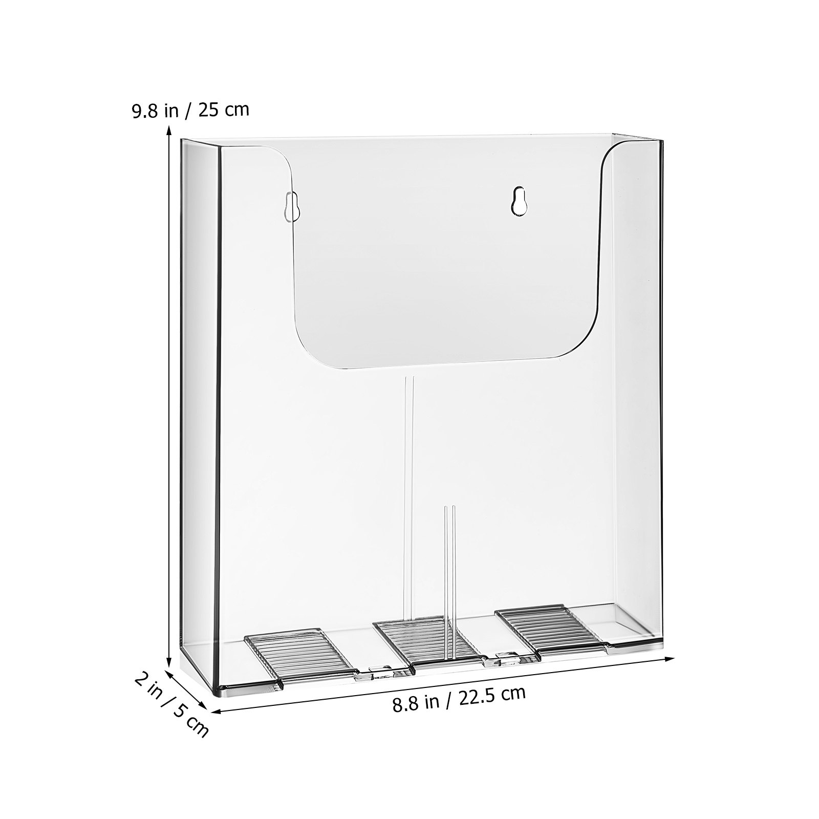 アクリル製壁掛け式書類ホルダー4個セット。透明なパンフレット - Document Holder Stand のレビューと価格