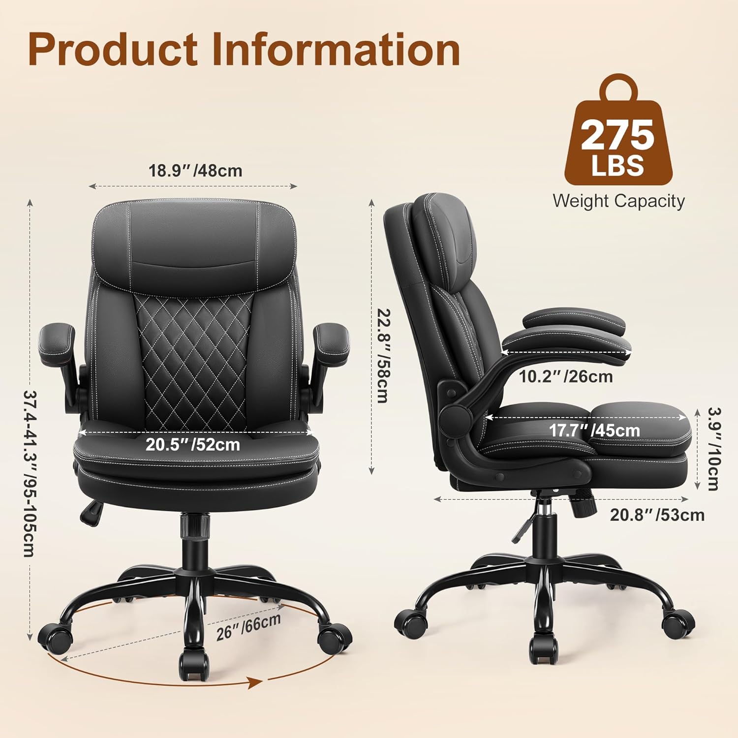 人間工学に基づいたオフィスチェア、二層クッション、フリップア - Ergonomic Office Chair のレビューと価格