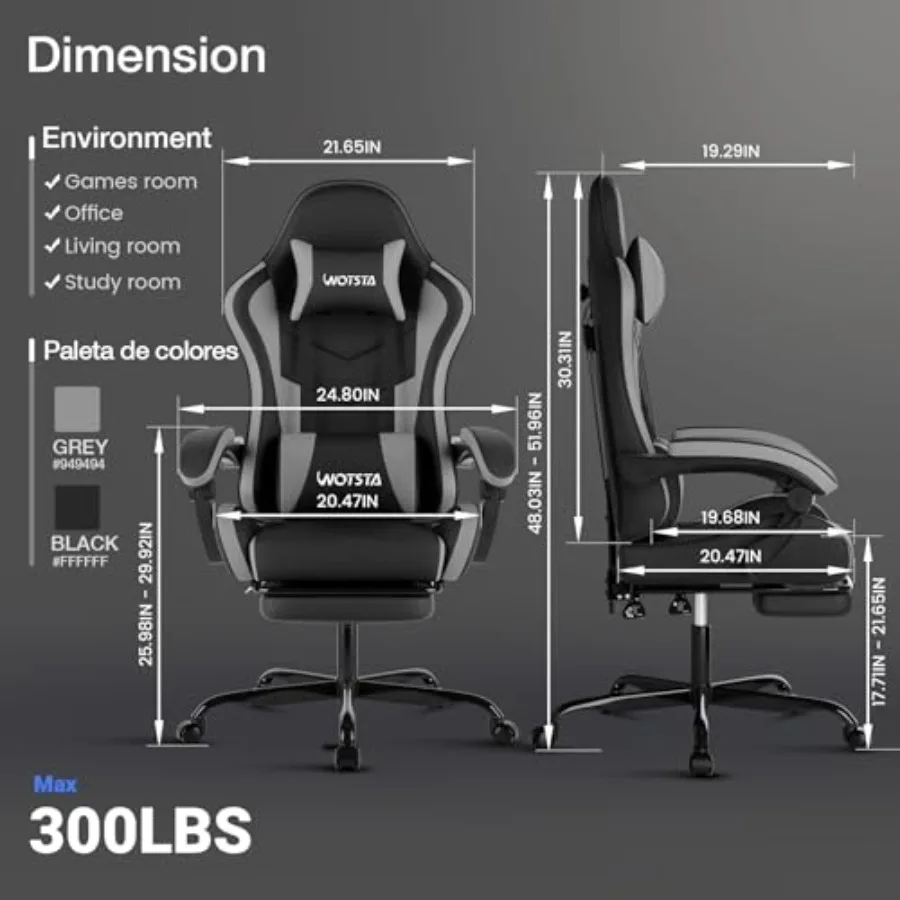 人間工学に基づいたデザインのゲーミングオフィスチェア。フット - Ergonomic Office Chair のレビューと価格