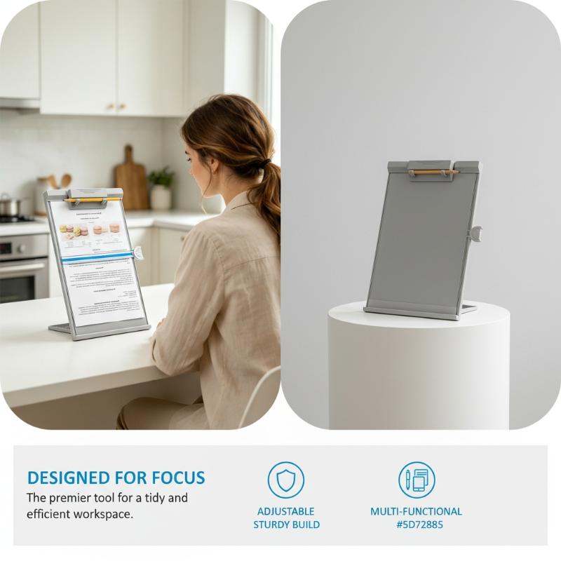 クリップ付きで高さ調節可能なA4サイズの書類スタンド。机上で - Document Holder Stand のレビューと価格