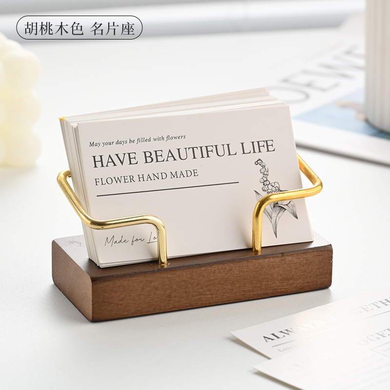 木製名刺ホルダー金属製デスクトップカードディスプレイスタンド - Document Holder Stand のレビューと価格