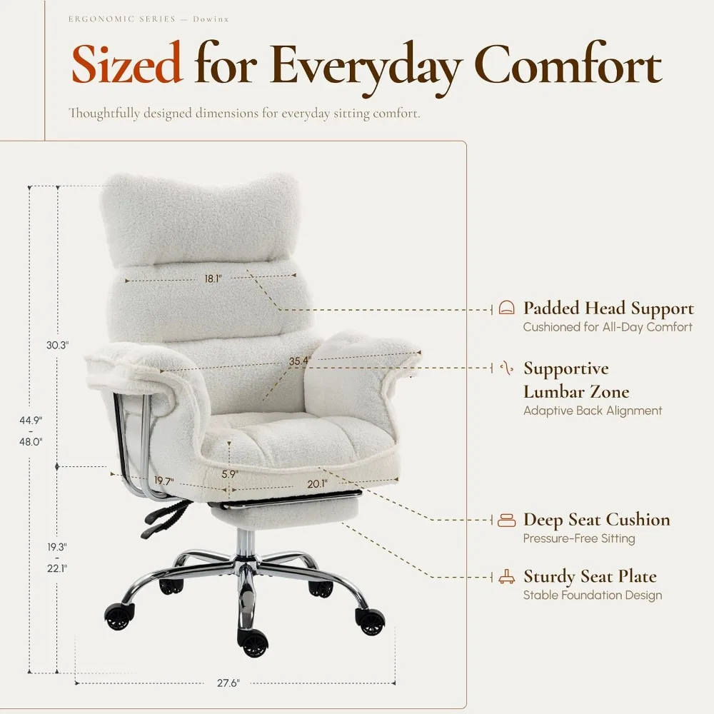厚めのクッション、広い座面、アームレスト、フットレストを備え - Ergonomic Office Chair のレビューと価格