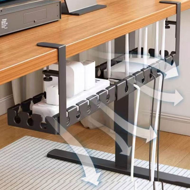 テーブル下ケーブルオーガナイザーパンチングなしソケットルータ - Home Office Work Table のレビューと価格