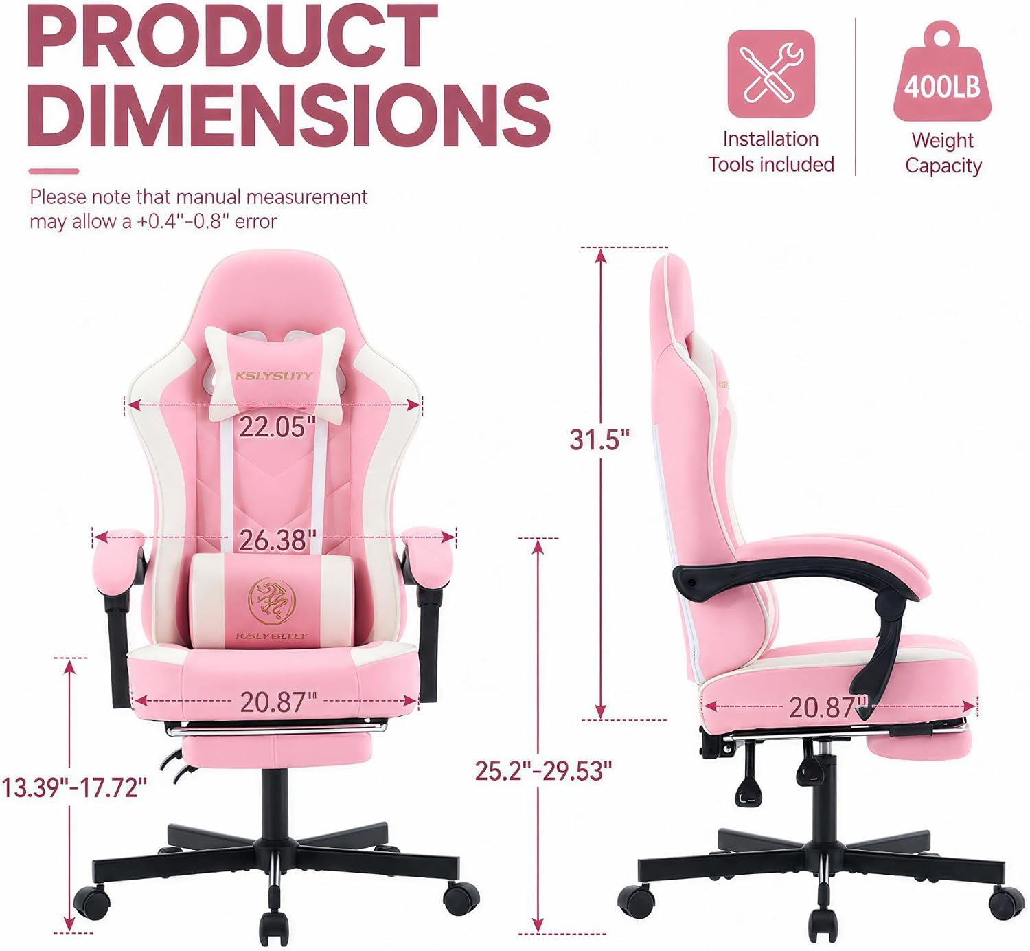人間工学に基づいたハイバックゲーミングチェア、フットレスト、 - Ergonomic Office Chair のレビューと価格