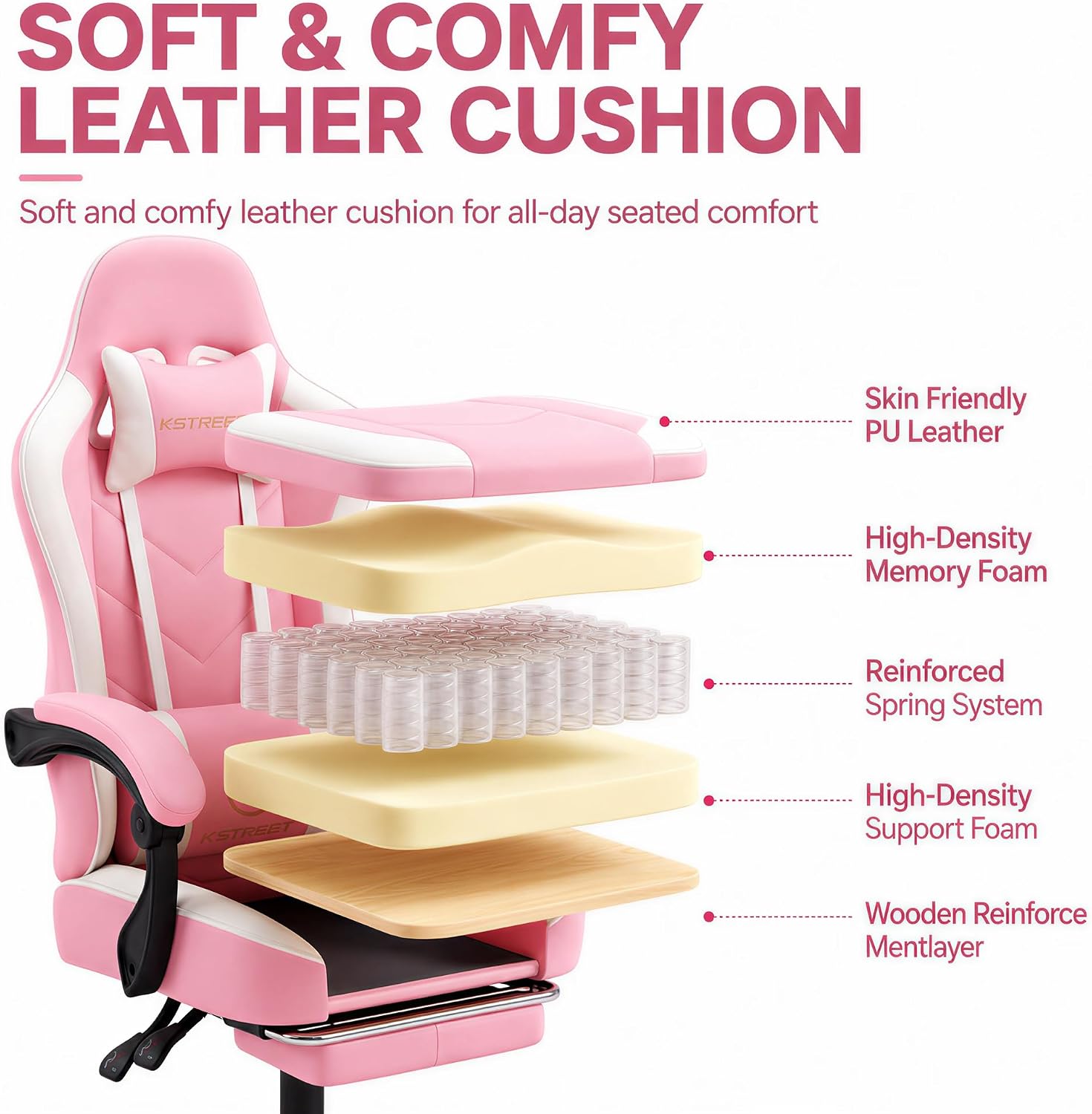 人間工学に基づいたハイバックゲーミングチェア、フットレスト、 - Ergonomic Office Chair のレビューと価格