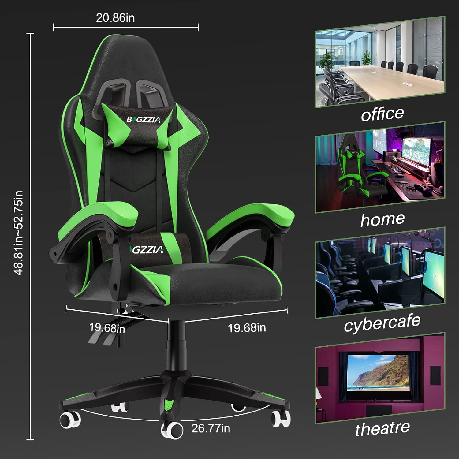 人間工学に基づいたゲーミングチェア PUレザー ハイバックリ - Ergonomic Office Chair のレビューと価格