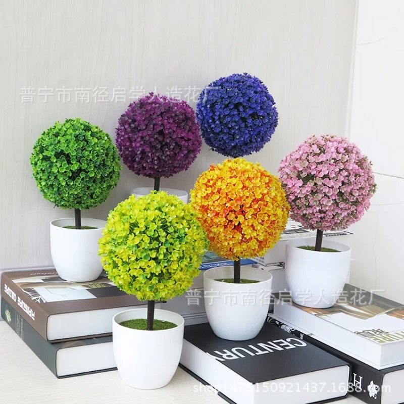 人工小型樹木鉢植え植物、偽物の盆栽、テーブル装飾用植物、家庭 - Home Office Layout のレビューと価格