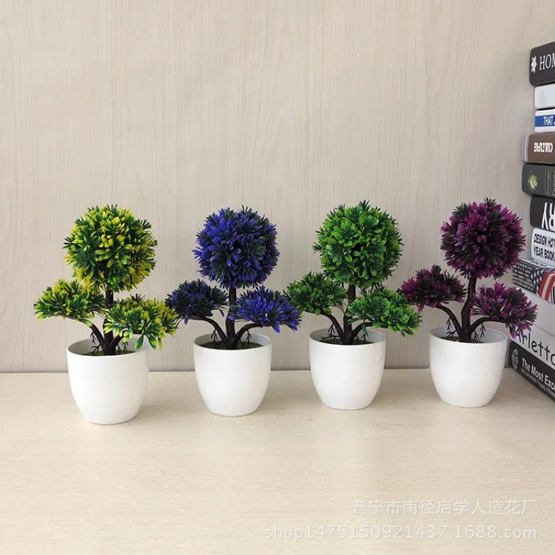 人工小型樹木鉢植え植物、偽物の盆栽、テーブル装飾用植物、家庭 - Home Office Layout のレビューと価格